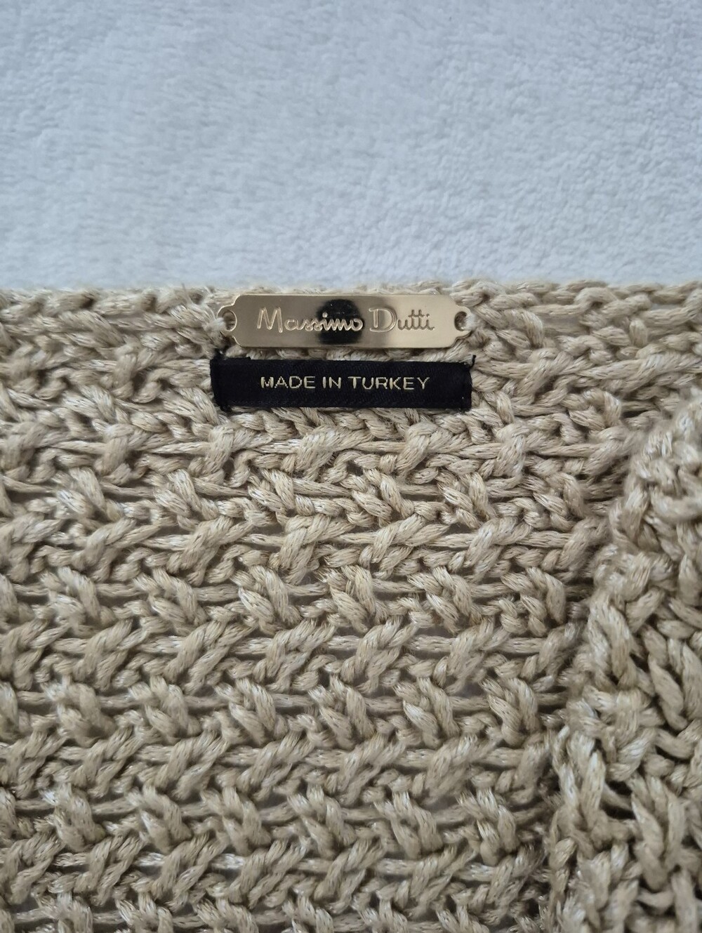 Massimo Dutti beige cardigan open front size M - Picture 4 of 7